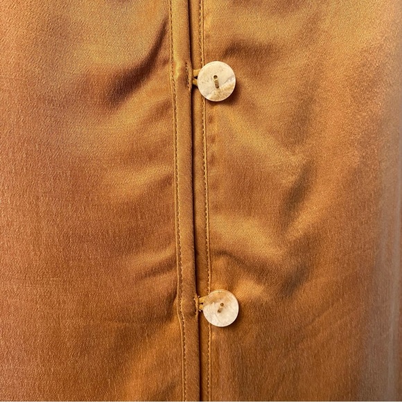 SANCIA Button-Front Midi Dress in Caramel Satin, Size S, NWT - Picture 5 of 10